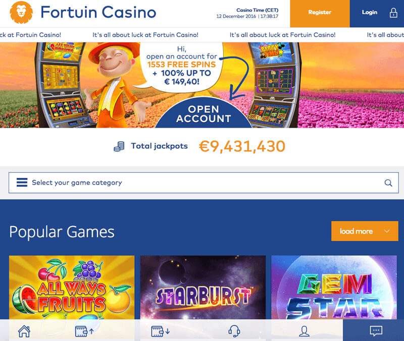 Fortuin Casino screenshot